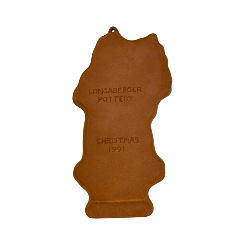 1991 Limited Longaberger Pottery Kriss Kringle Christmas Cookie Mold Santa Claus